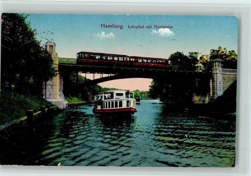 Hamburg Leinpfad mit Hochbahn