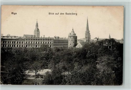 Riga 1917 Blick auf den Basteiberg AK