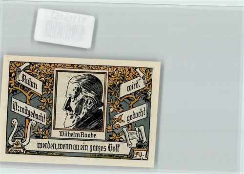 Eschershausen Notgeld 1 Mark Wilhelm Raabe
