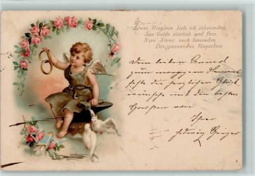 1899 als Schmied, zwei goldene Ringe AK