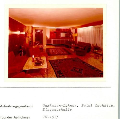 Duhnen Seehütte Eingangshalle Foto montiert auf Karton