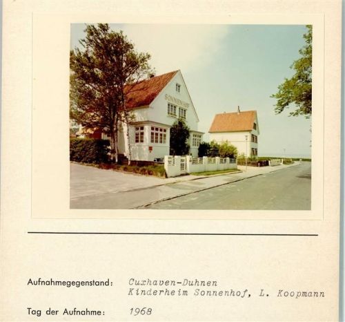 Duhnen Foto montiert auf Karton Kinderheim Sonnenhof 1968