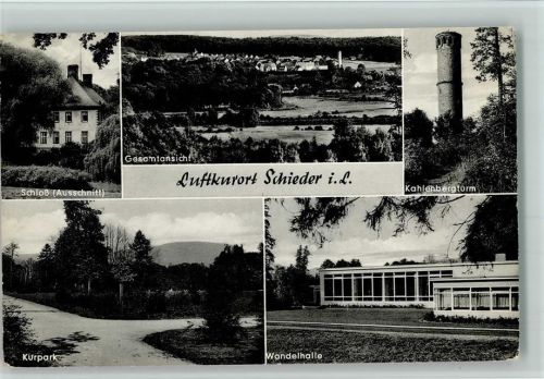 Schieder ex Sammlung Busse Schloß Kahlenbergturm Kurpark Wandelhalle Gesamtansicht