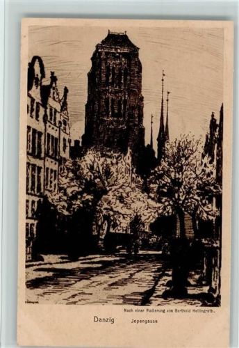 Danzig Jopengasse sign. Berthold Hellingrath