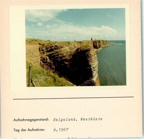Helgoland Westküste Foto montiert auf Karton