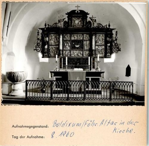 Boldixum Altar in der Kirche Foto montiert auf Karton
