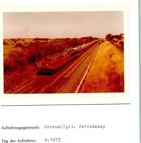 Morsum Verladezug Foto montiert auf Karton