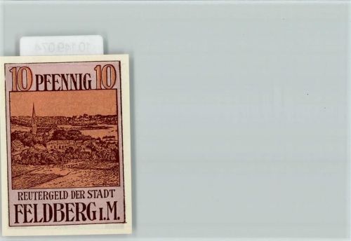 Feldberg Notgeldschein 10 Pfennig Reutergeld