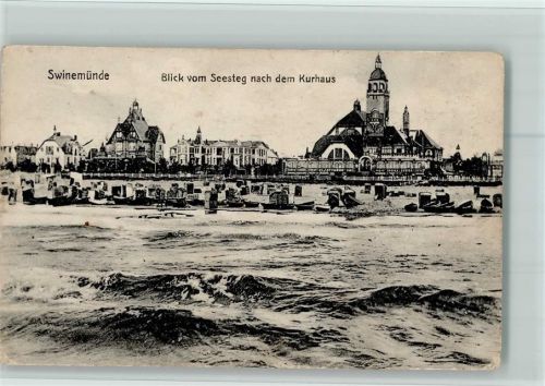 Swinemünde Strand kurhaus Feldpoststempel