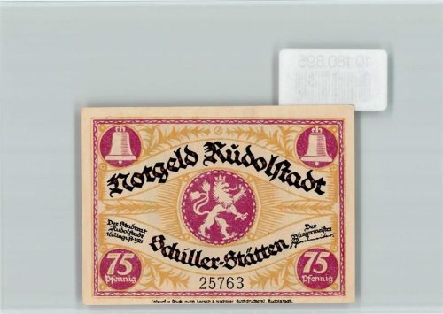 Rudolstadt Notgeld Markt mit Neuem Rathaus
