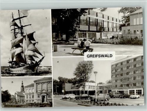 Greifswald Segelschulschiff Wilhelm Pieck Neue Mensa August-Bebel-Schule Hotel Boddenhus