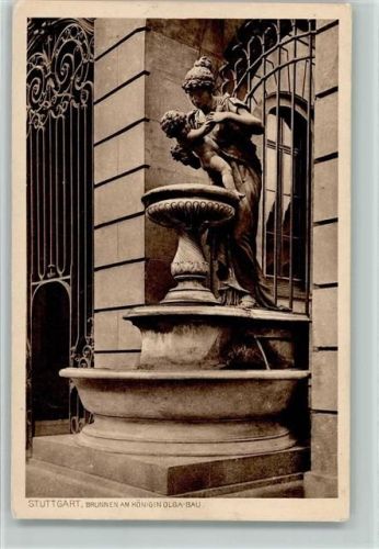 Stuttgart 1911 Brunnen am Königin Olga-Bau