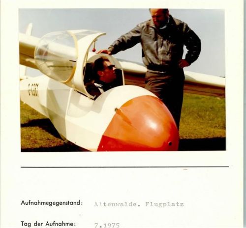 Altenwalde Segelflugplatz Flugplatz Segelflugzeug Foto montiert auf Karton