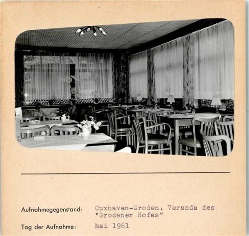 Gudendorf Veranda des Grodener Hof Foto montiert auf Karton