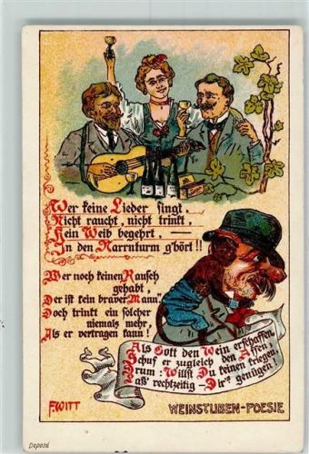 1902 Serie 882-4 sign. F. Witt Weinstuben Poesie AK