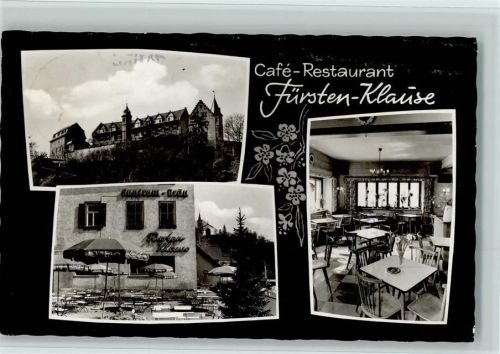 Schönberg Café Restaurant Fürsten-Klause Innenaufnahme Gastraum Terrasse 3-Bildaufnahme