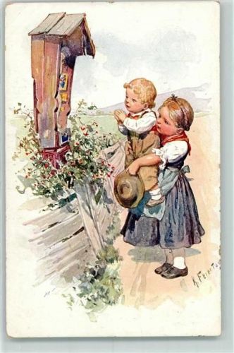 1919 Gebet am Wegekreuz - Verlag BKW Serie 811-1 AK