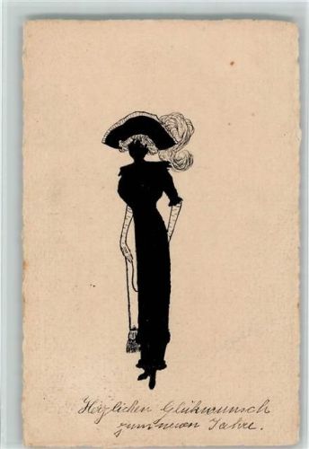 1912 Dame mit Hut AK