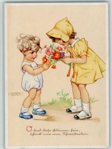 1949 Nr. 1036 Verlag Werner - sign Lungers Hausen, Kinder AK