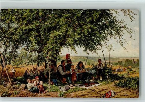 1916 Erntegebet - Erntehelfer und Familien AK Volkskunstverlag