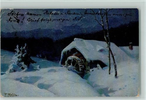 1919 Nr.7 Winter im Schwarzwald, sign Reiss , Eckknick
