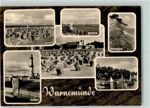 Warnemünde Badestrand Leuchtturm Hafenausfahrt Kurhaus Steilufer Am Strom