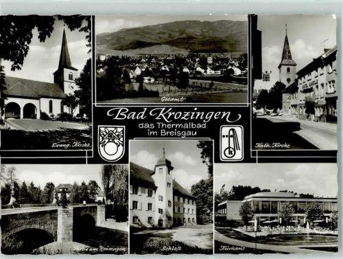 Bad Krozingen Evangel. Kirche Kath. Kirche Partie am Neumagen Schloß Kurhaus