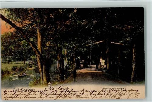 Bad Kissingen 1905 Lindesmühlpromenade Ruderboot