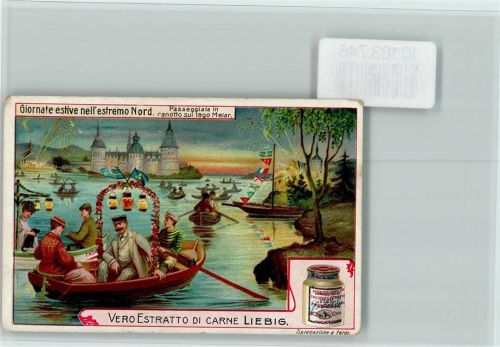 Sammelbild Liebig - Lampionfahrt im Ruderboot