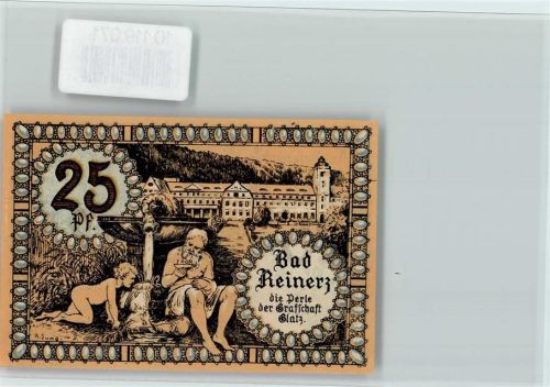 Bad Reinerz Notgeld 25 Pf. Perle der Grafschaft Rücks. Kreuzkirchgasse