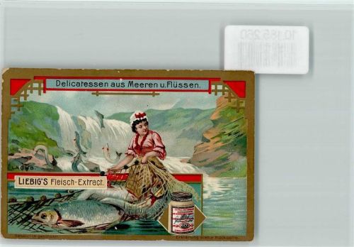 Delikatessen aus Meeren und Flüssen, Lachs, Sammelbild Liebig