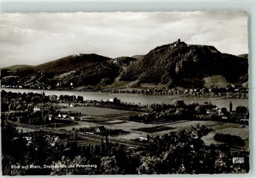 Königswinter Blick auf Rhein Drachenfels und Petersberg