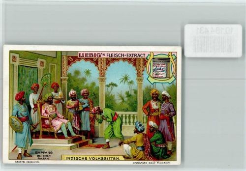 Indische Volkssitten , Empfang beim Rajah, Sammelbild Liebig