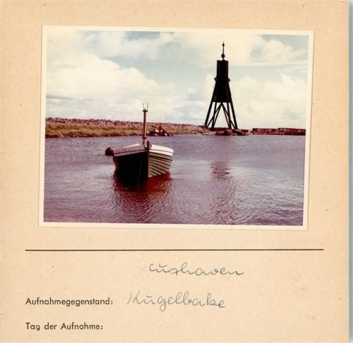 Cuxhaven Kugelbake Foto montiert auf Karton