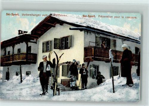 1909 Ski-Sport Vorbereitung zum Wettfahren AK