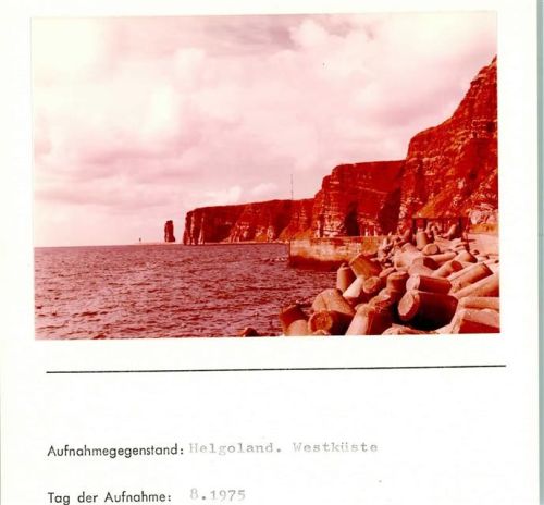 Helgoland Westküste Foto montiert auf Karton