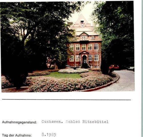 Cuxhaven Schloß Ritzebüttel Foto montiert auf Karton
