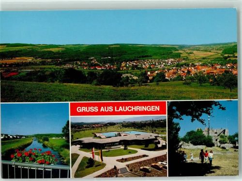 Lauchringen Rückseite mit Abschürfungen bzw Kleberesten Schwimmbad