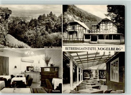 Bleicherode Betriebsgasthaus Vogelberg Vernada Gasthaus Blick auf Bleicherode Rückseite mit Abschürfungen bzw Kleberesten