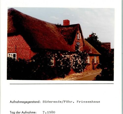 25938 W2270 Süderende auf Föhr FOTO KEINE AK Friesenhaus Foto montiert auf Karton