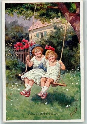 1922 Kinder auf der Schaukel - Verlag BKW Serie 1165-6