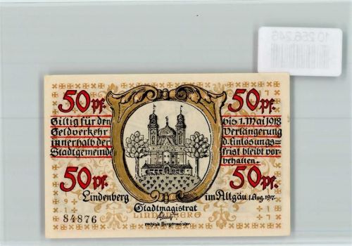 Lindenberg Notgeld Bayern-wappen Stadtwappen Ritter Der Teufel selber räumt das Feld