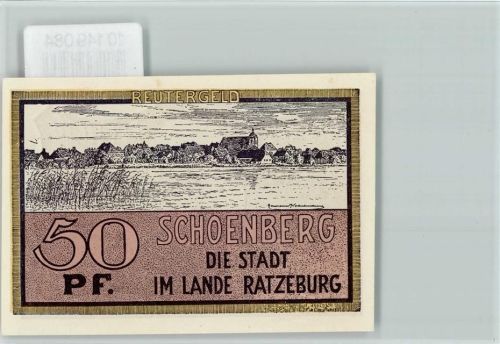 Schönberg Notgeldschein 50 Pfennig Reutergeld