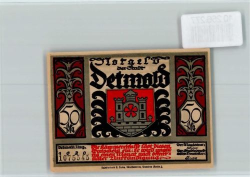 Detmold Notgeld Stadtwappen Reiter Armee
