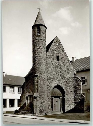 Achern Rückseite mit Abschürfungen bzw Kleberesten St. Nikolaus Kapelle