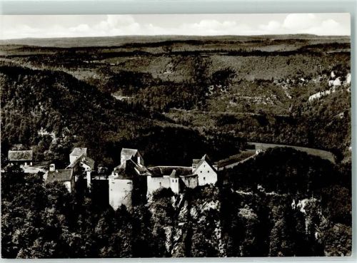 Leibertingen Rückseite mit Abschürfungen bzw Kleberesten Burg Wildenstein