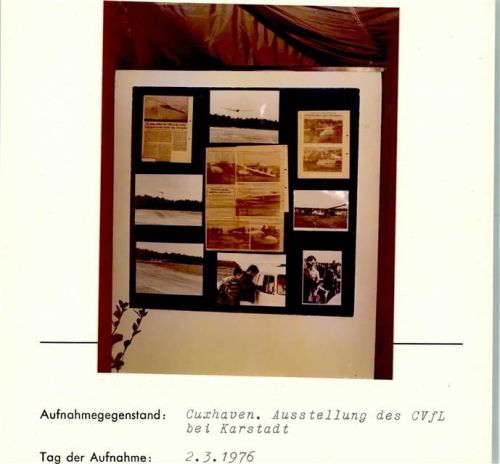 Cuxhaven Ausstellung des CVfL bei Karstadt Foto montiert auf Karton