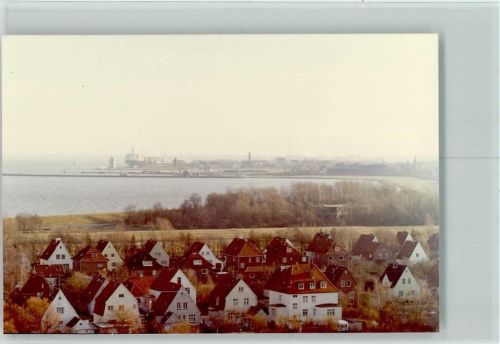 Cuxhaven Ausblick aus Hochhaus Foto montiert auf Karton