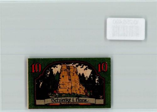 Schierke Notgeld 10 Pfennig Feuersteinklippen Gothes Faust