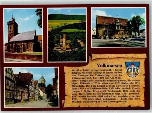 Volkmarsen Rückseite mit Abschürfungen bzw Kleberesten